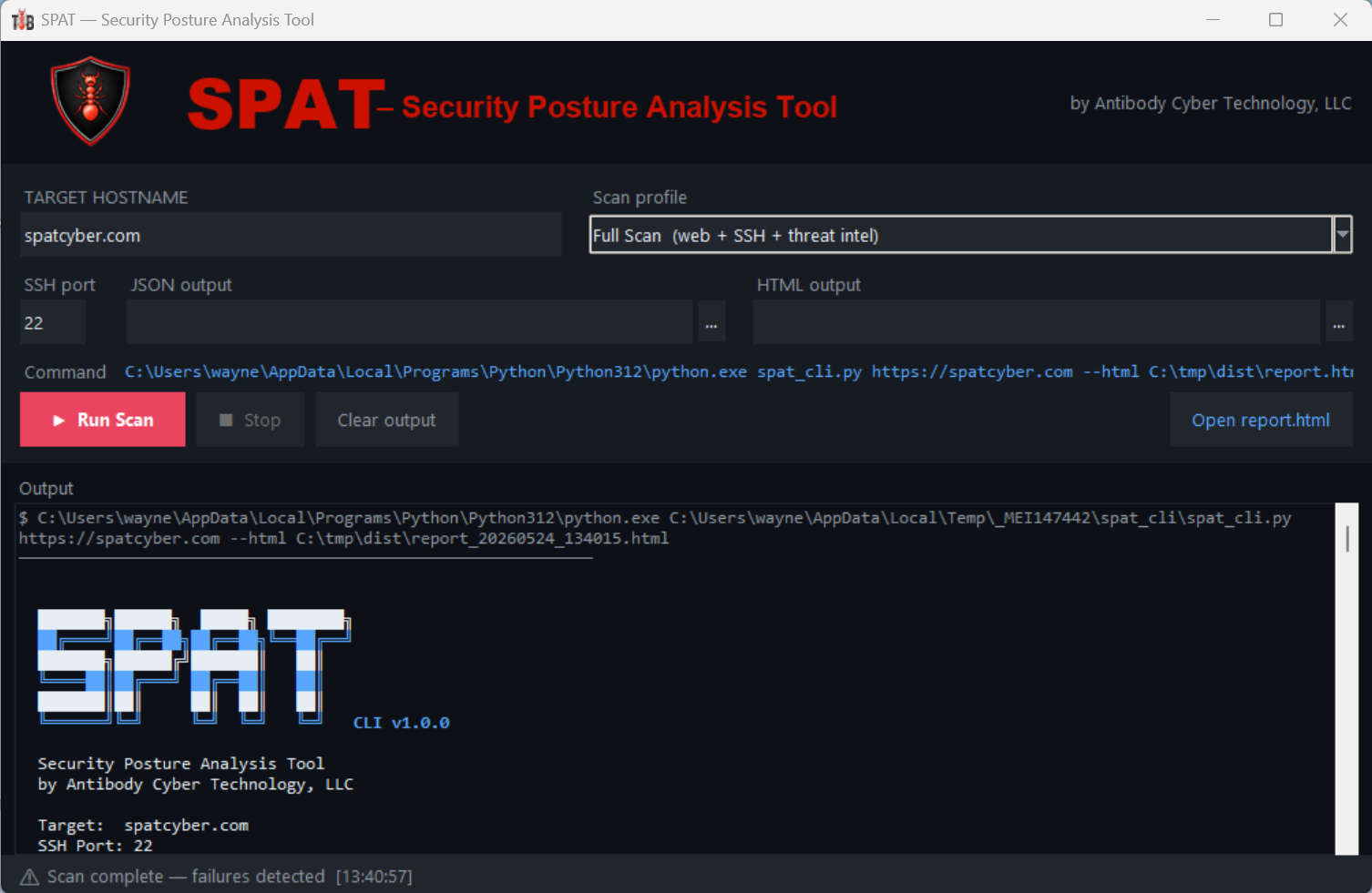 SPAT CLI Screenshot